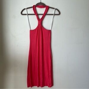 LNA Robyn Pink Halter Ribbed Knit Bodycon Dress S NWT